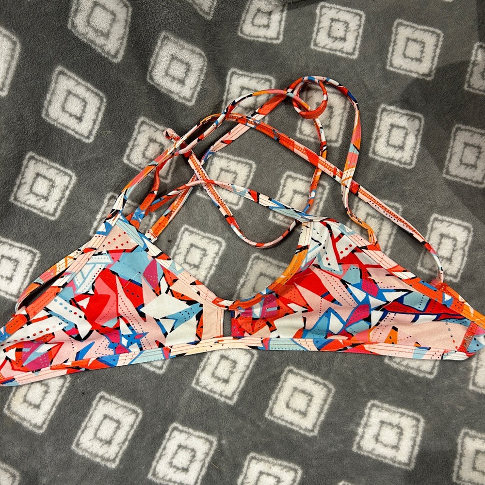 Jolyn Clothing Multicolor Geometric Bikini Top